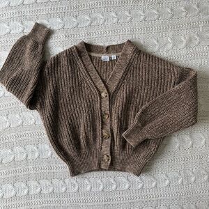 GAP Brown Knit Cardigan Girls Sweater Medium (8)